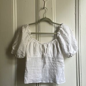 Reformation 100% Linen Square Neckline Top